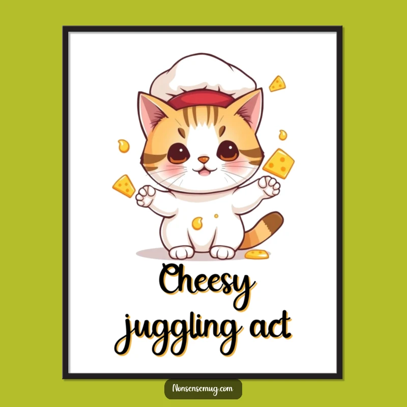 Funny Cat Chef Poster: Hilarious Wall Art for Kitchen Chaos Lovers