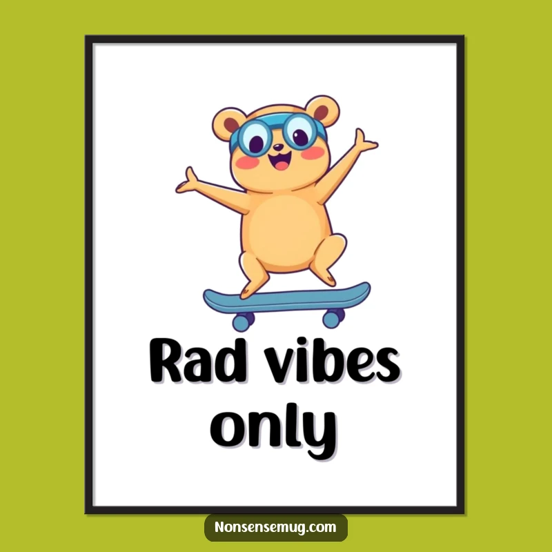 Funny Hot Dog Yoga Skateboard Poster: Hilarious Wall Art for Your Space