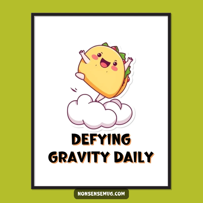 Funny Taco Backflip Poster - Hilarious Food Art for Wall Decor