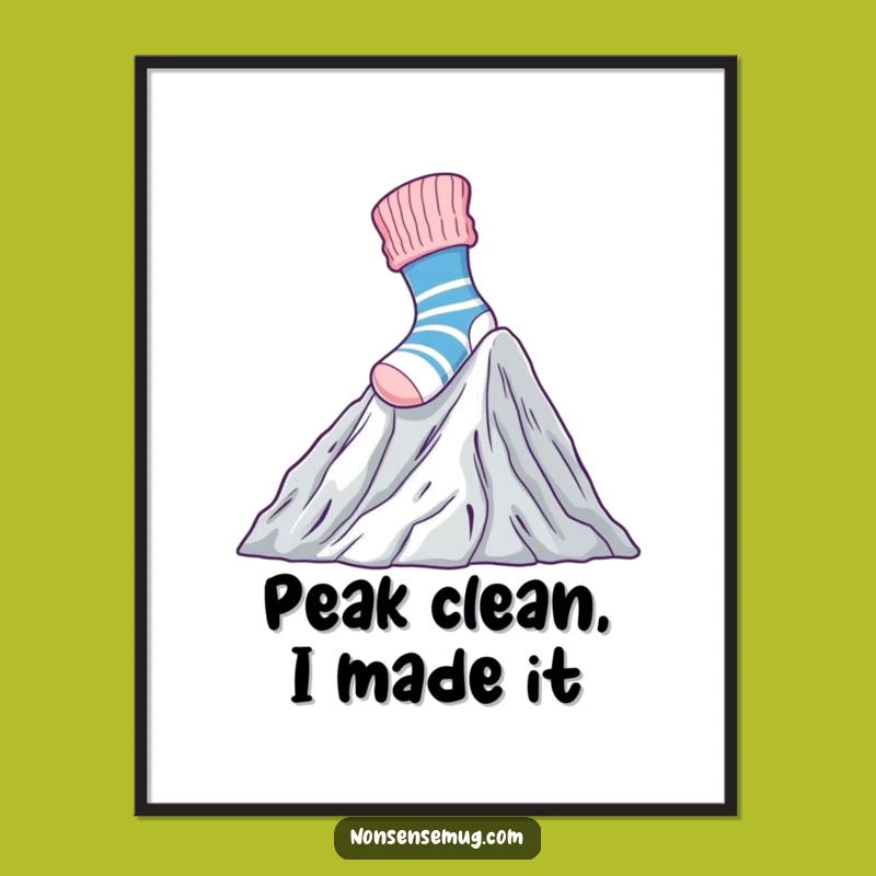 Funny Sock Climbing Laundry Poster: Brave Wall Art Gift