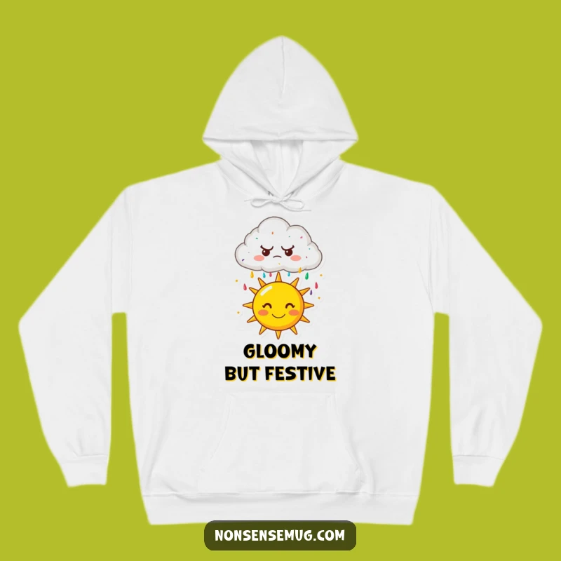 Funny Grumpy Cloud Sprinkle Hoodie - Cozy & Quirky Cartoon Sweatshirt Gift