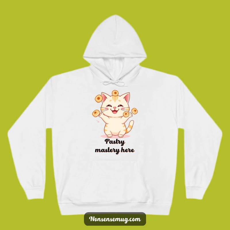 Funny Cat Juggling Pastries Hoodie - Cozy & Hilarious Cat Lover Gear!
