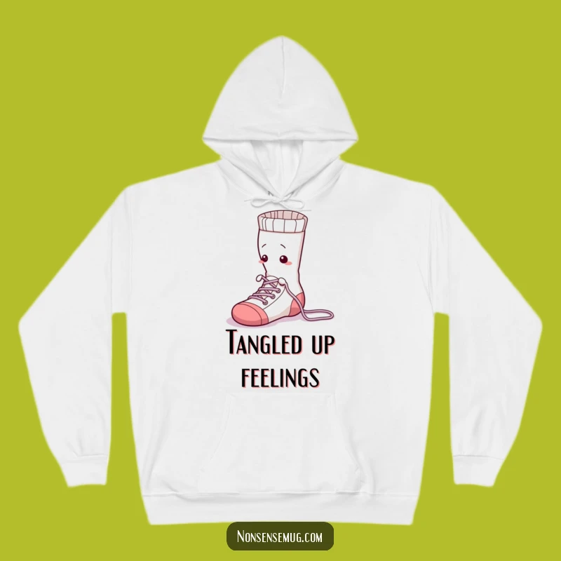 Funny Sock Tying Hoodie - Cozy Comfort with Laundry Day Humor