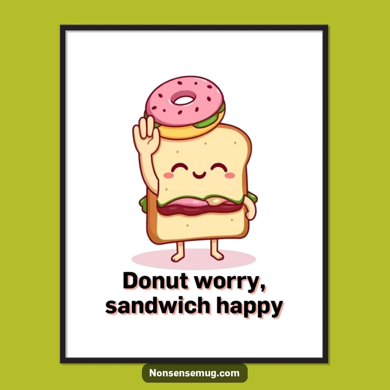 Funny Free Printable Wall Art: Sandwich Donut Awkward High Five Decor