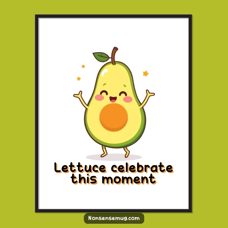 Free Printable Wall Art: Silly Avocado Dance Downloadable Decor for a Laugh