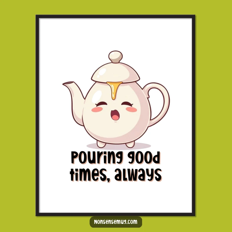 Funny Free Printable Wall Art: Aggressive Teapot Downloadable Art for Your Kitchen