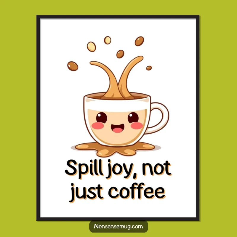 Free Printable Funny Coffee Spill Art - Glee-Filled Downloadable