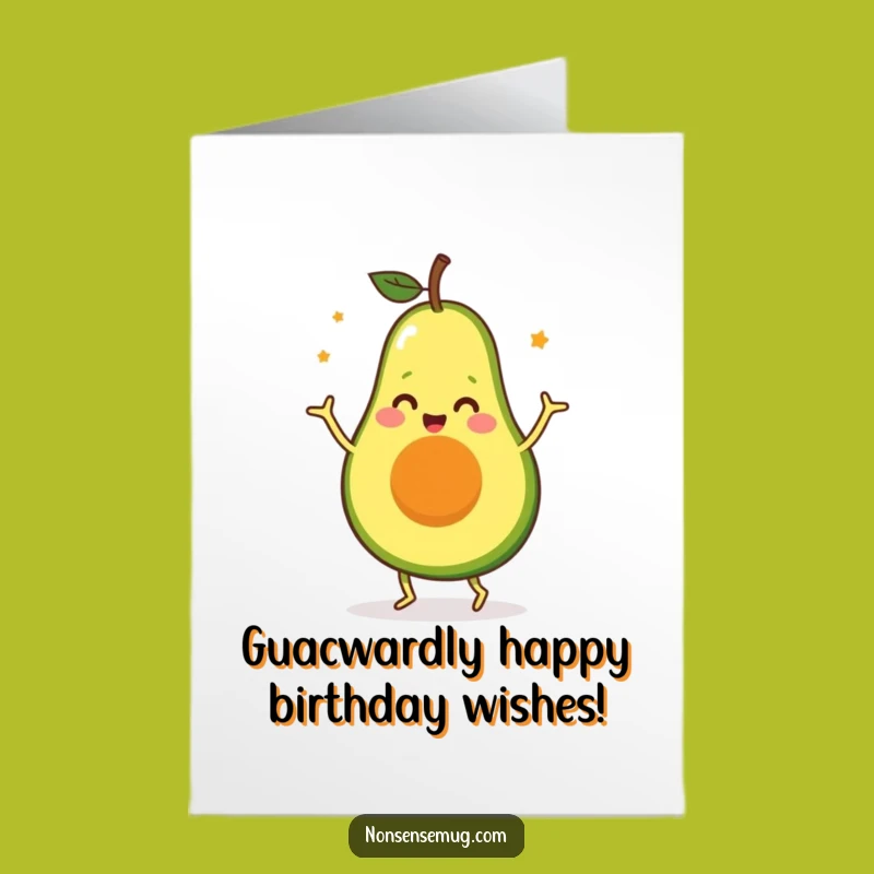 Free Printable Happy Birthday Avocado Dance Card: Funny Downloadable Gift for Laughs