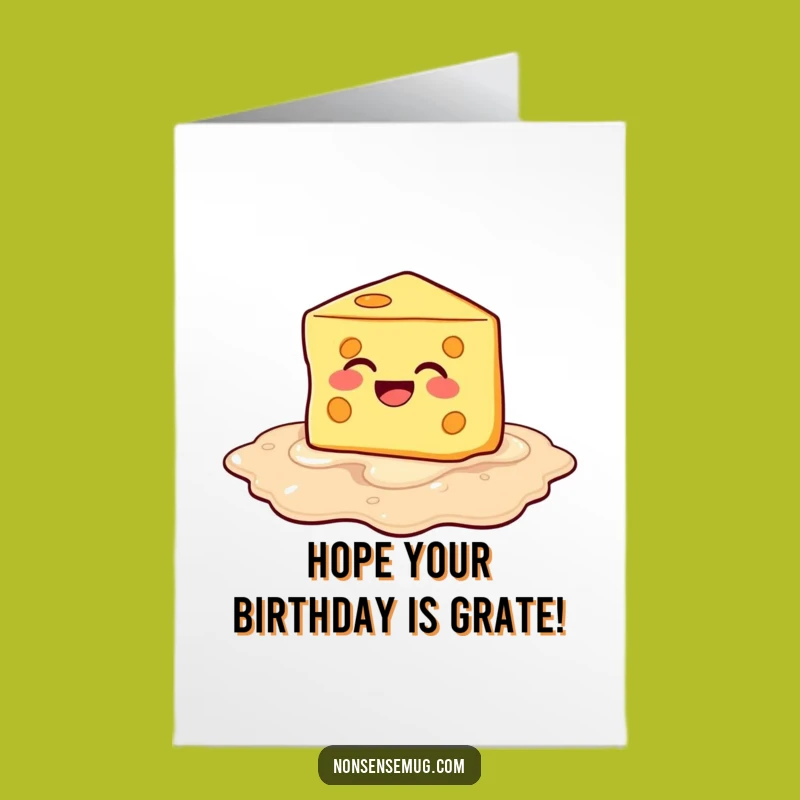 Free Printable Melting Cheese Birthday Card: Hilarious Downloadable Gift for Gouda Times
