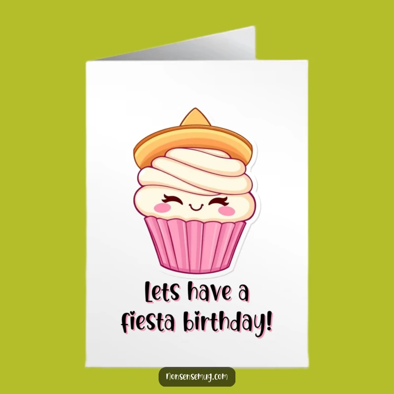 Free Printable Cupcake Fiesta Birthday Card: Wacky Downloadable Gift for Fun Parties