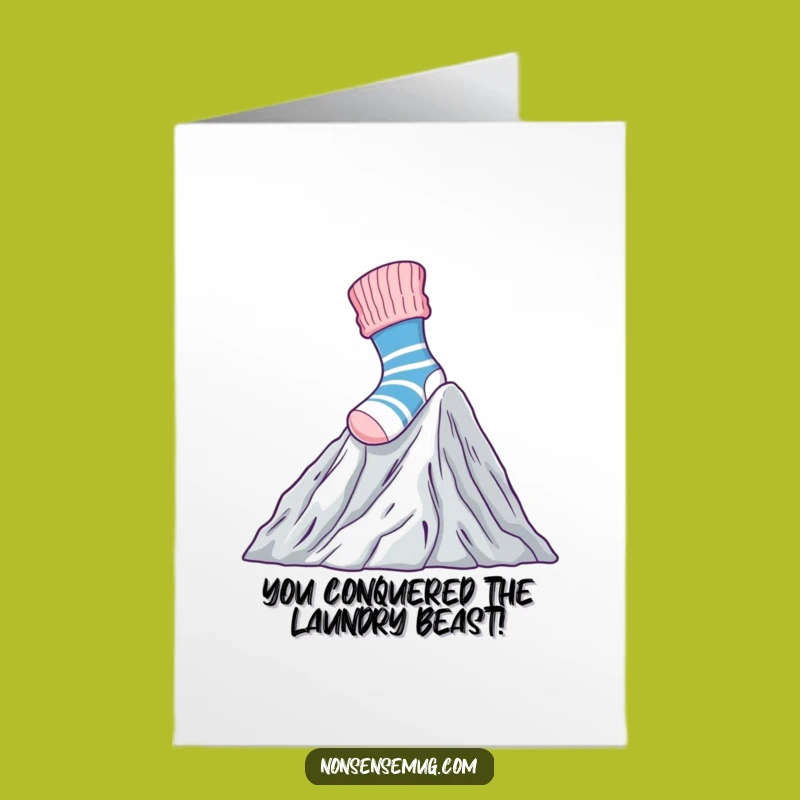 Free Printable Congrats Card: Brave Sock Climbs Laundry, Downloadable Achievement