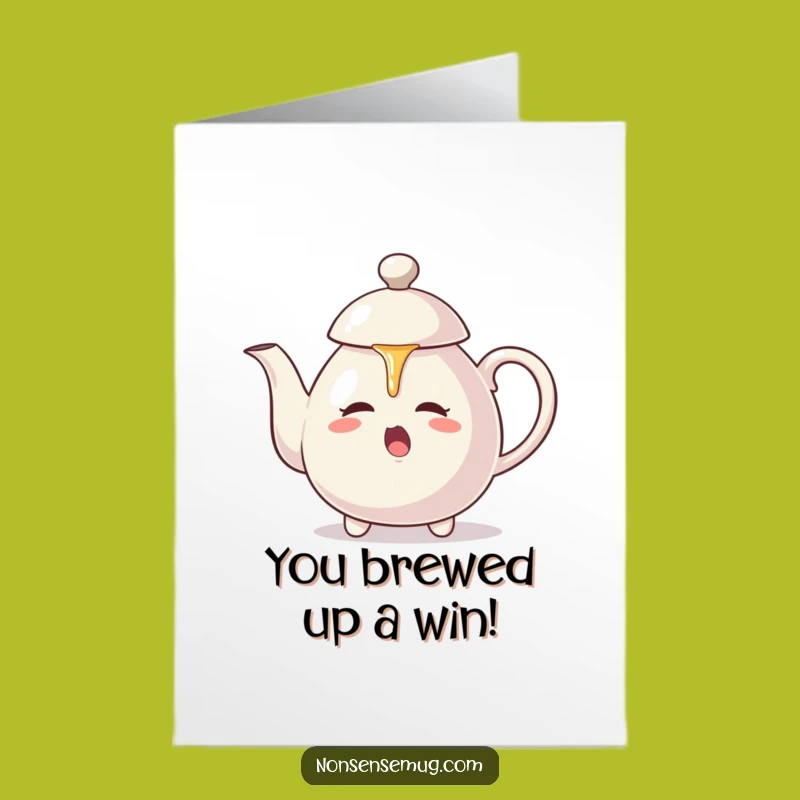 Free Printable Congrats Card: Self-Pouring Teapot for a Quirky Downloadable Gift