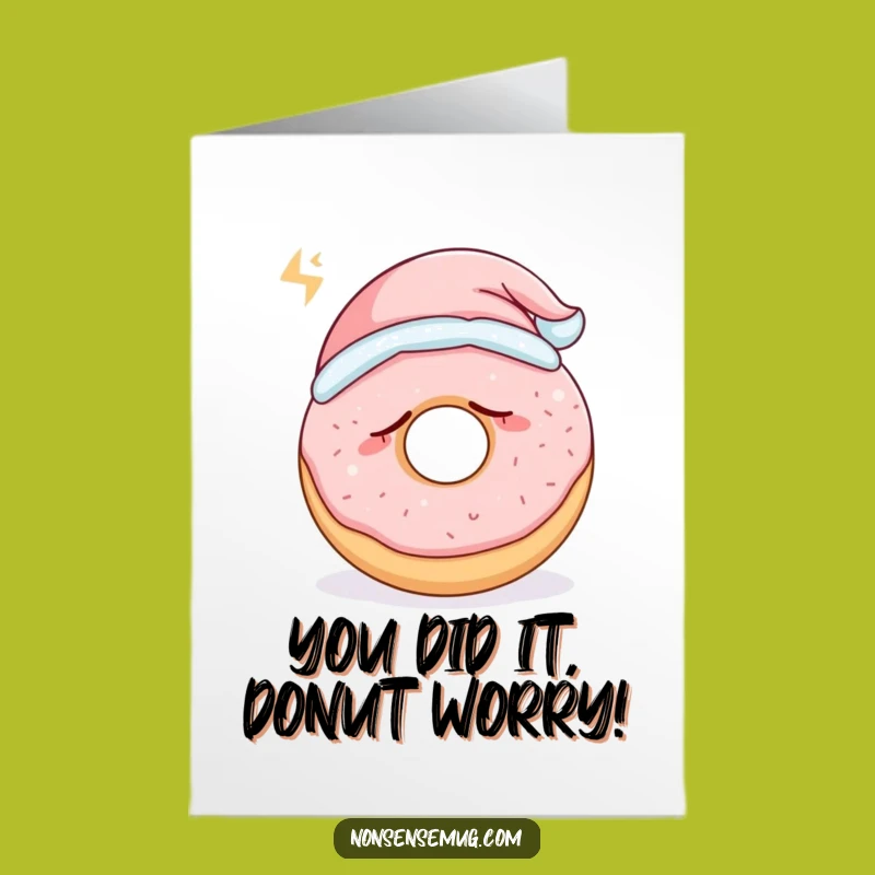 Free Printable Congrats Card: Sleepy Donut for a Sweet Downloadable Gift