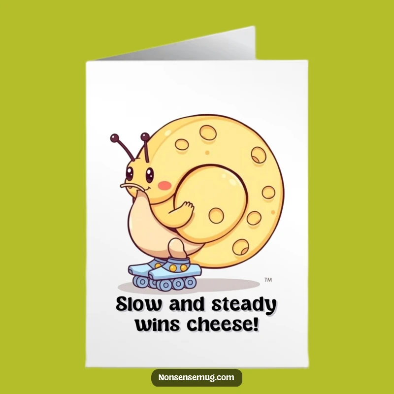 Free Printable Congrats Card: Snail Skater Achieves Goal Funny Downloadable Gift