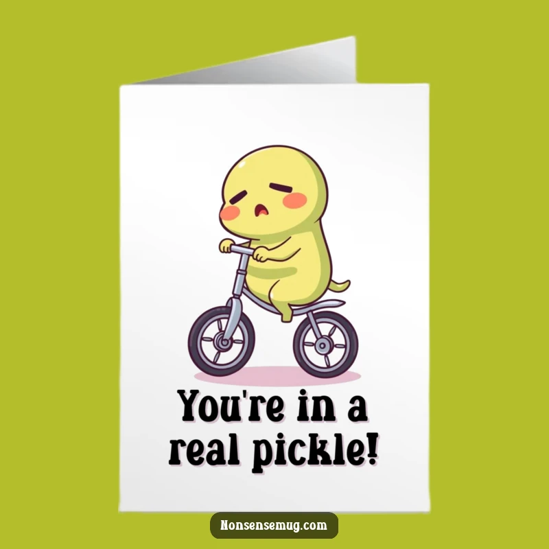 Free Printable Pickle Unicycle Card: Hilarious Congratulations Downloadable Gift