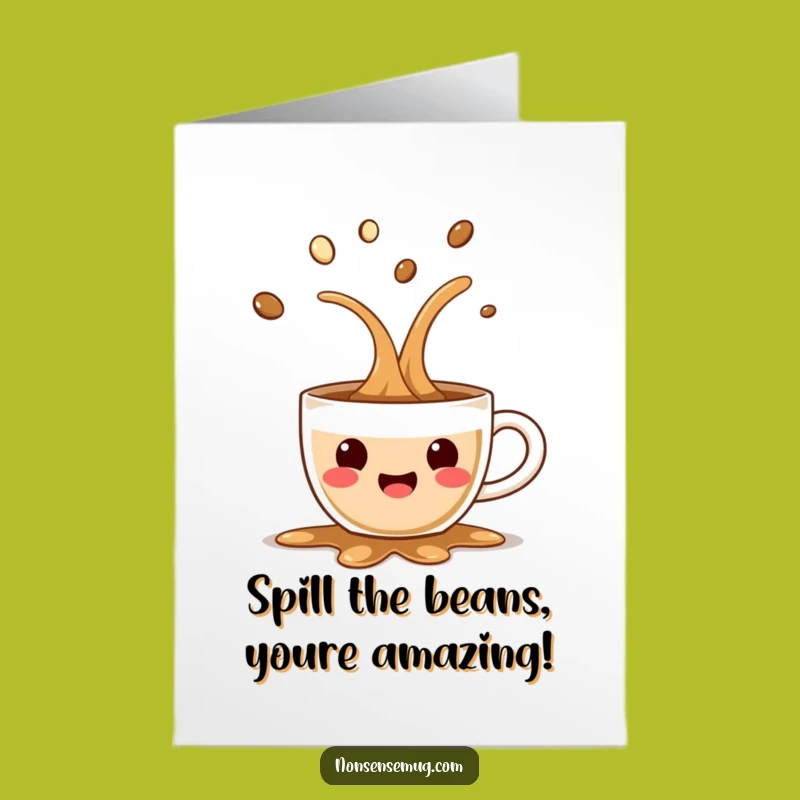 Free Printable Glee Coffee Spill Congrats Card - Joyful Downloadable