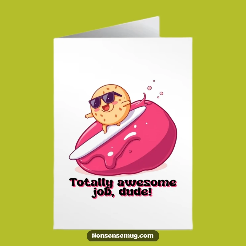 Free Printable Congrats Card: Jam Surfing Bagel Success Downloadable Gift