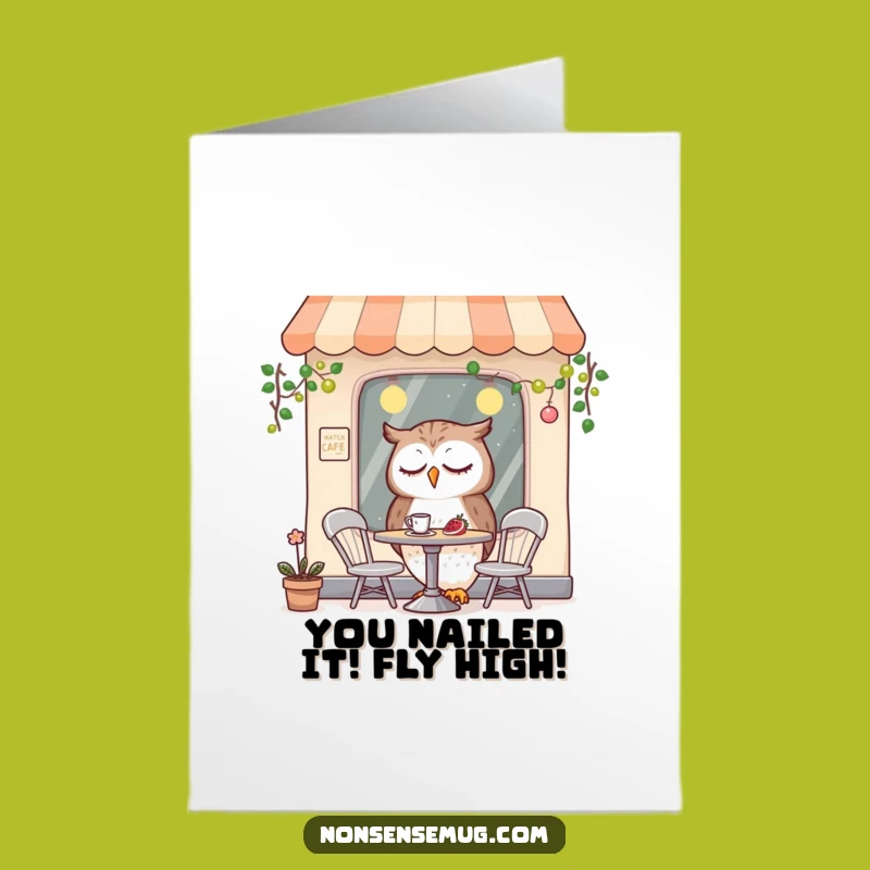 Free Printable Owl Cafe Card: Funny Congrats Downloadable Gift for Any Occasion