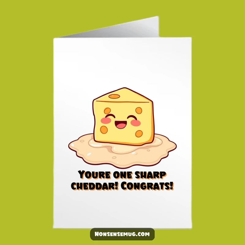 Free Printable Melting Cheese Congrats Card: Cheesy Downloadable Gift for Wins