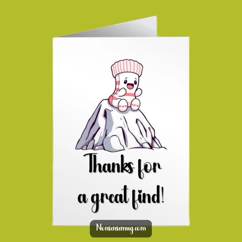Free Printable Funny Sock Thank You Card: Laundry Climb Downloadable Greeting