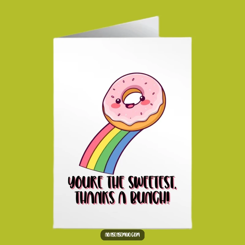 Free Printable Thank You Card: Donut Rainbow Slide - Sweet Downloadable Gratitude