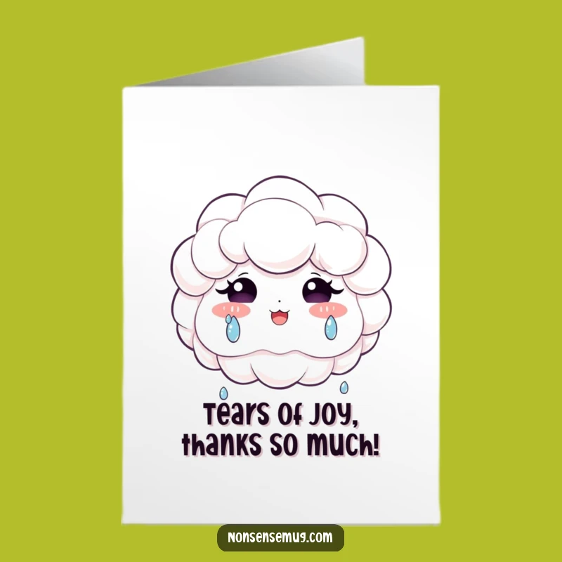 Free Printable Thank You Card: Joyful Cloud Tears Funny Downloadable