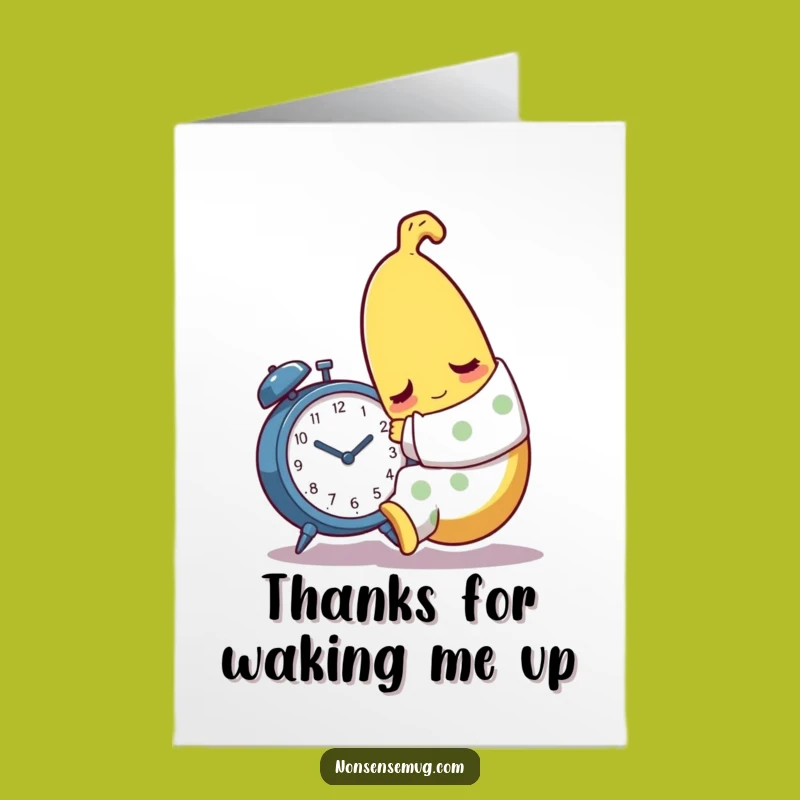 Free Printable Thank You Card: Sleepy Banana's Alarm Hug, Downloadable Gift for Thanks