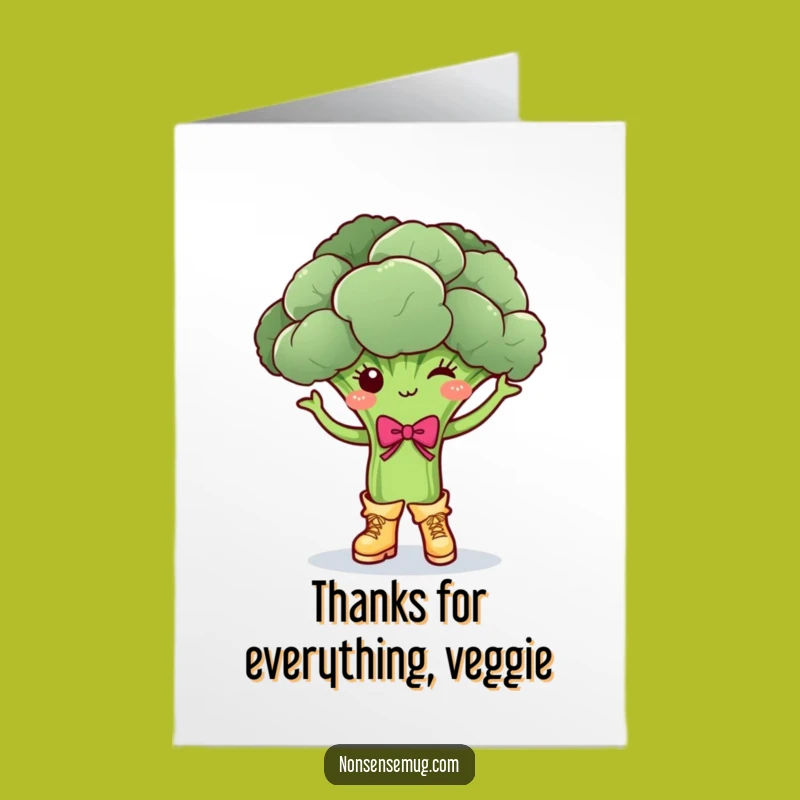 Free Printable Thank You Card: Dancing Broccoli - Funny & Dapper Downloadable Gift!