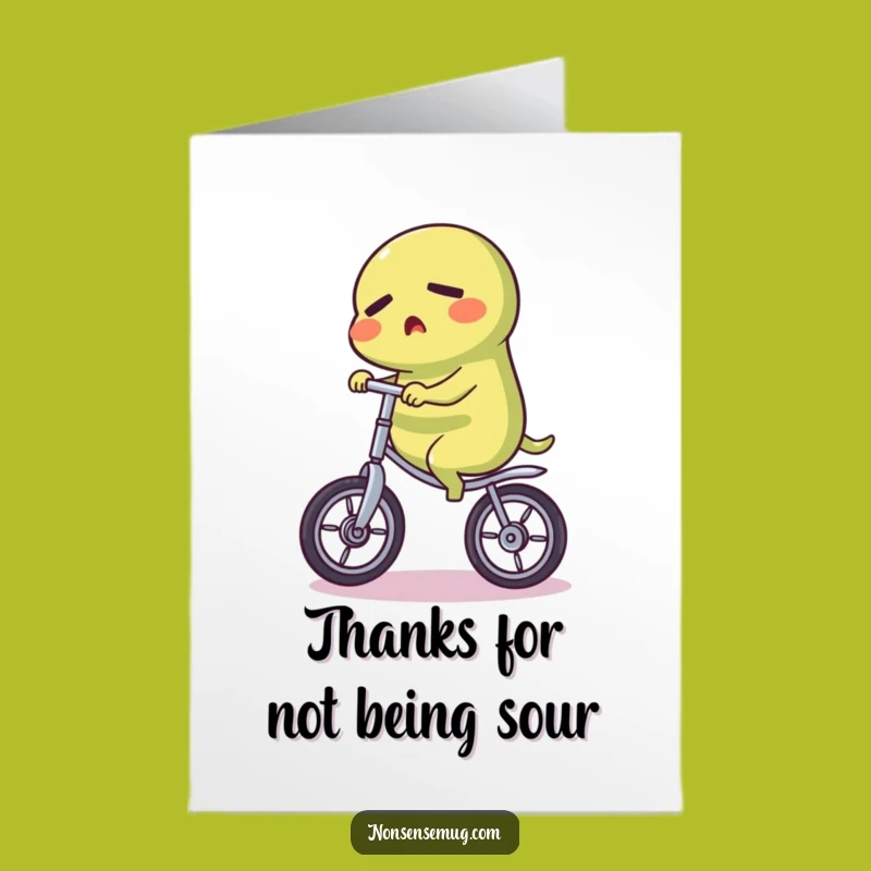 Free Printable Thank You Pickle Unicycle Card: Humorous Downloadable Gift