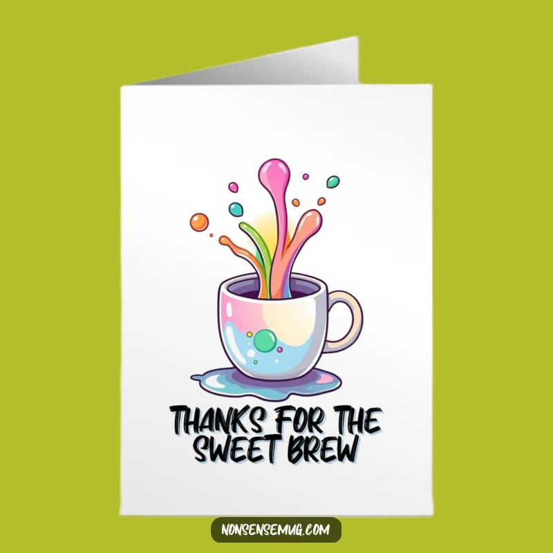 Free Printable Thank You Card: Rainbow Coffee Spill Gratitude Downloadable Gift