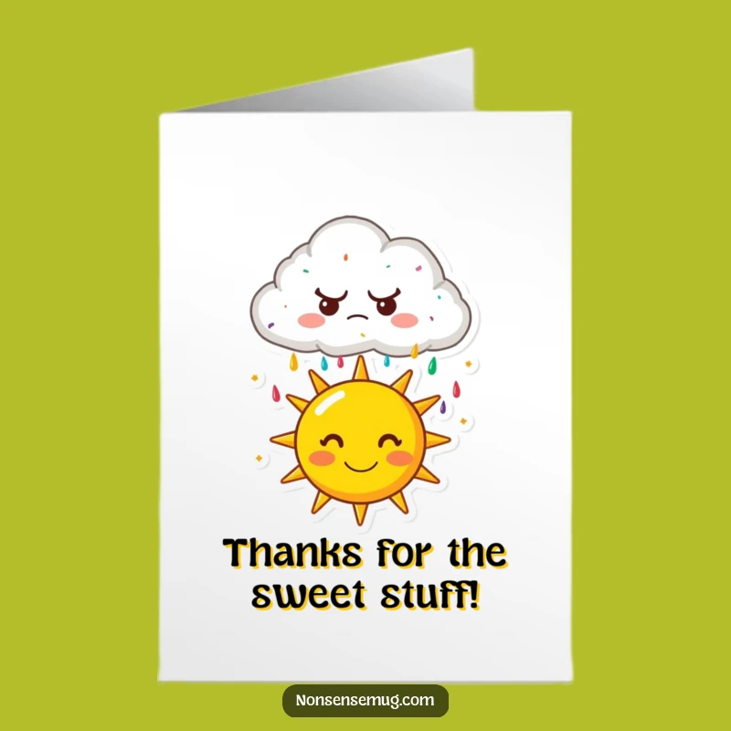 Free Printable Thank You Card: Grumpy Cloud's Sprinkly Thanks - Adorable Downloadable Gift