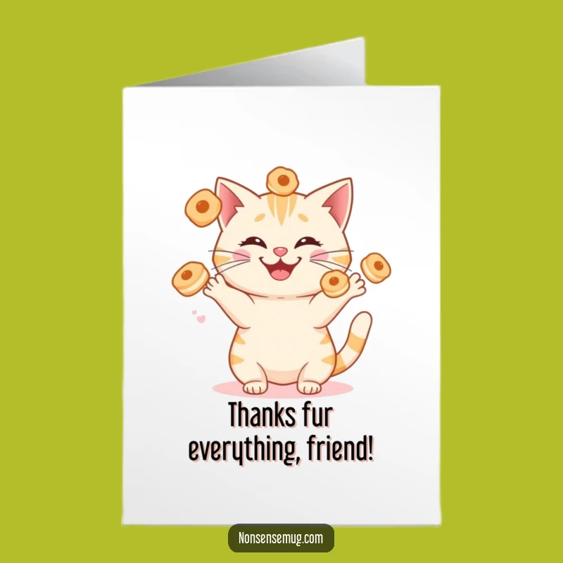 Free Printable Juggling Cat Thank You Card - Hilarious Downloadable Gift for Cat Fans
