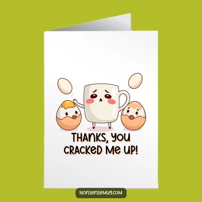 Free Printable Coffee Mug Thank You Card: Funny Juggling Breakfast Download