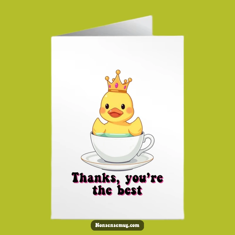 Free Printable Thank You Card: Royal Duck Gratitude Tea Time Downloadable Gift
