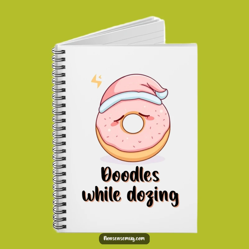 Funny Sleepy Donut Notebook - Snoring Pastry Daily Journal Gift