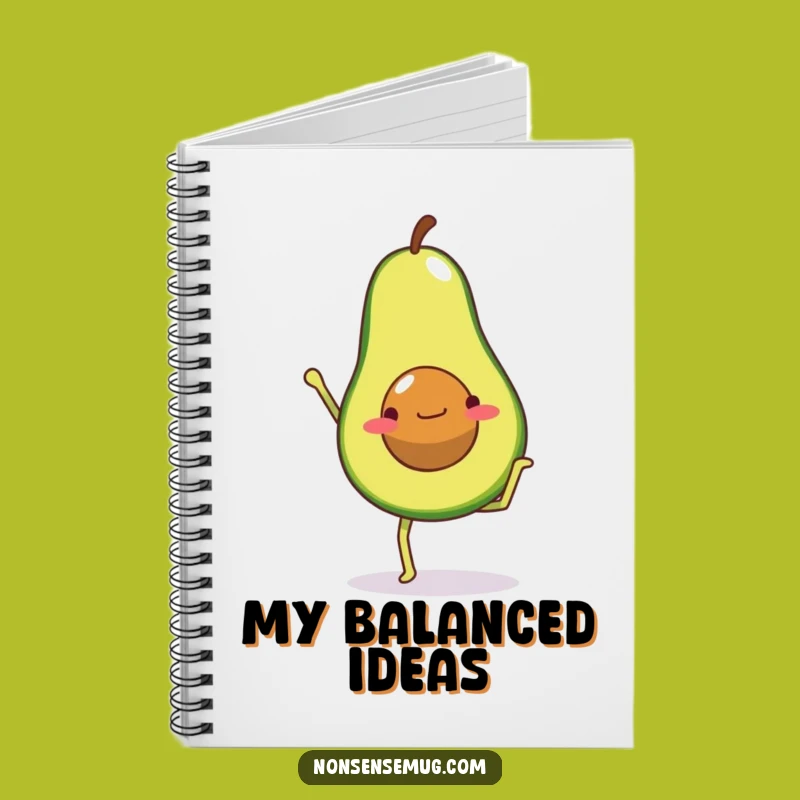 Funny Avocado Yoga Notebook - Write & Stretch!