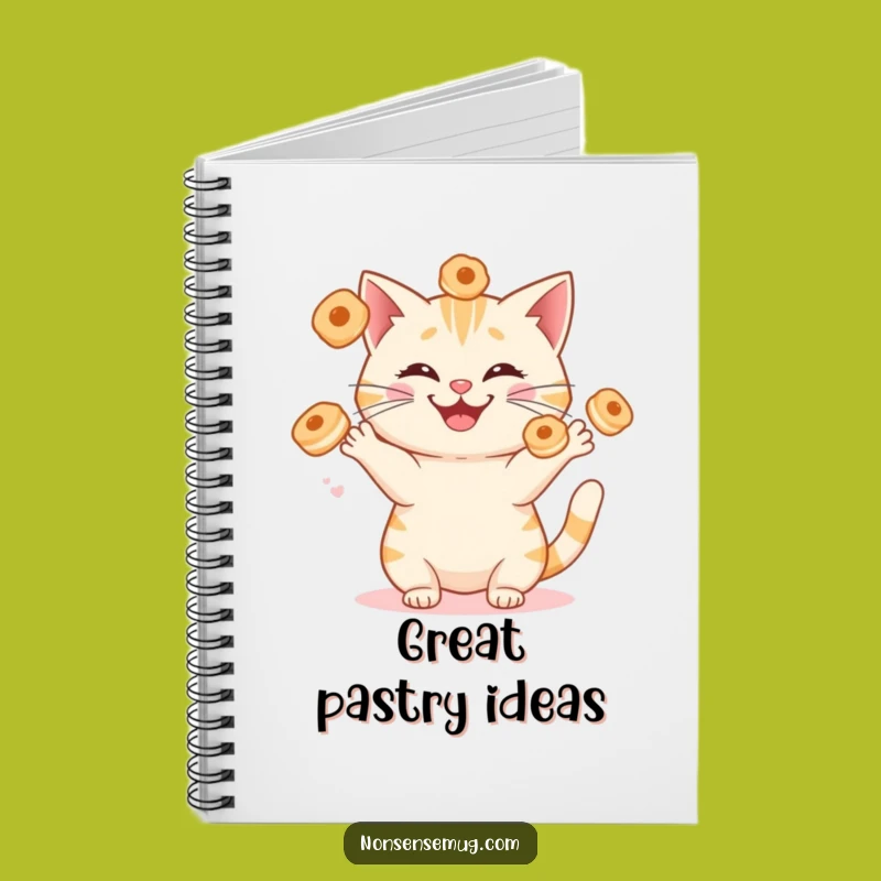 Funny Cat Juggling Pastries Notebook - Plan Your Purrfectly Silly Day!