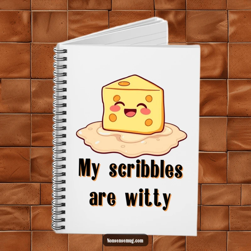Funny Melting Cheese Notebook: Cheese melting into laughter, ideal for jotting down humorous thoughts.