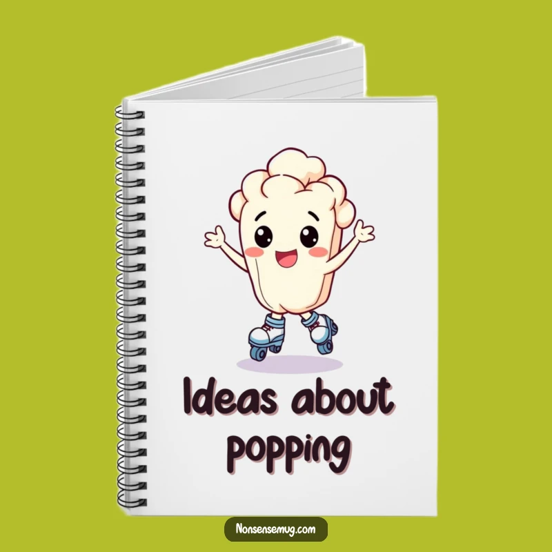 Funny Popcorn Roller Skates Notebook - Exhilarated Kernel Journal Gift