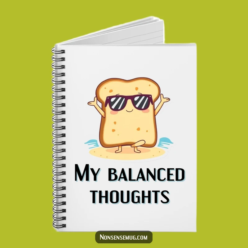 Funny Yoga Toast Notebook: Beach Zen Journal, Gift