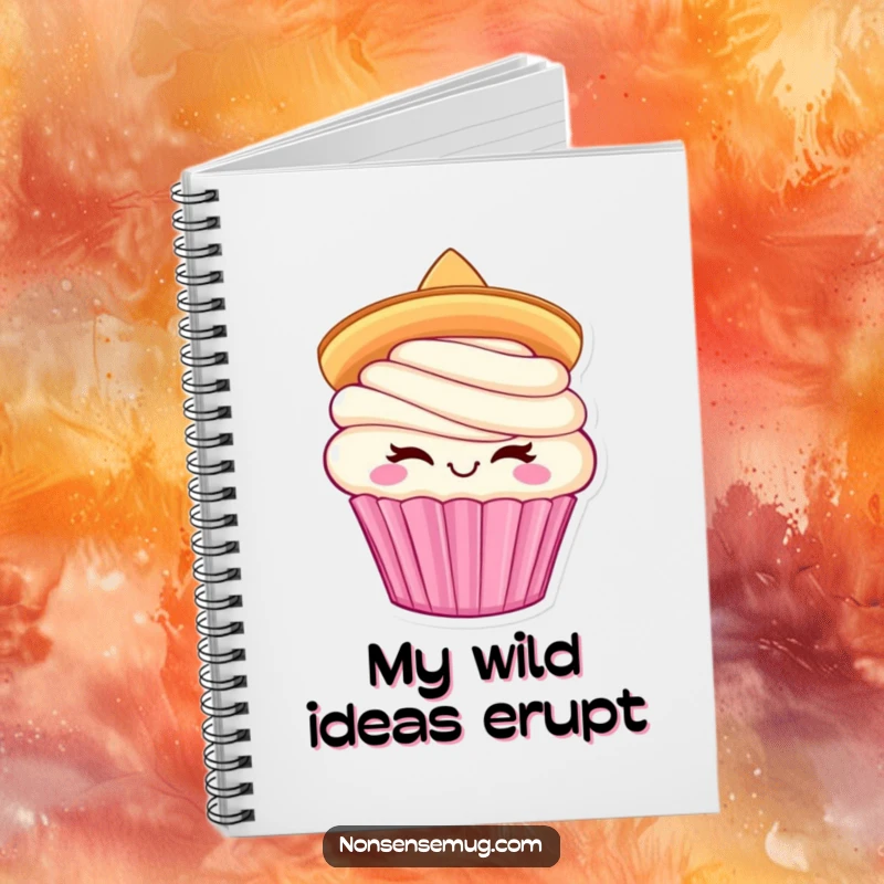 Funny Cupcake Sombrero Notebook: Winking cupcake with sombrero, ideal for jotting down festive and humorous ideas.