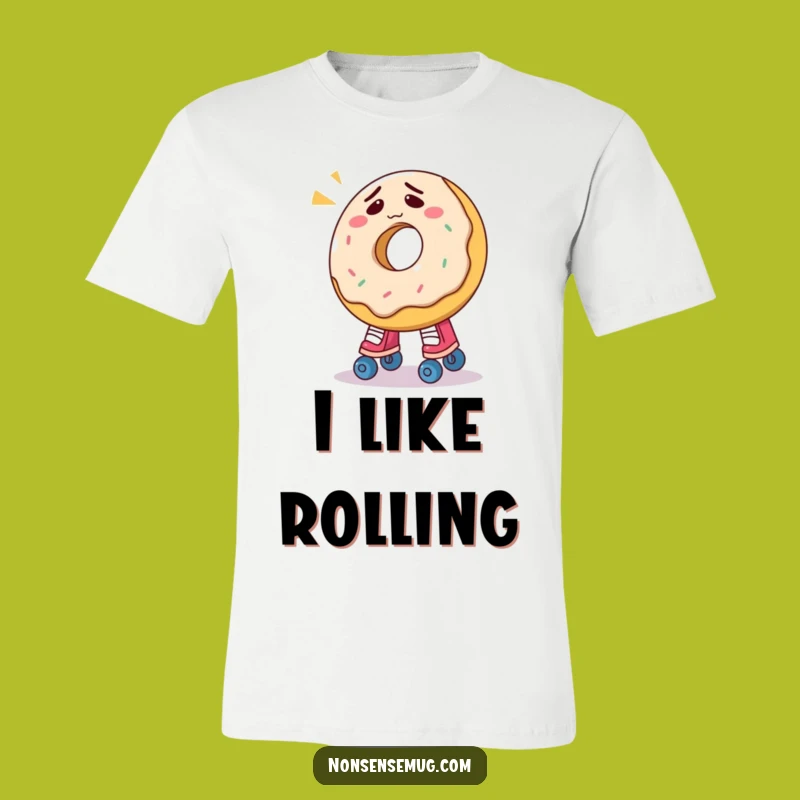 Funny Donut Roller Skate T-Shirt: Sweet & Clumsy Gift