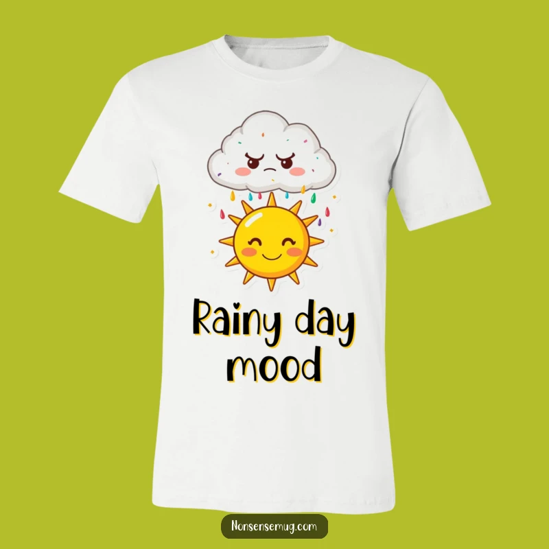 Funny Grumpy Cloud Sprinkle T-Shirt - Quirky Cartoon Apparel for Year-Round Fun