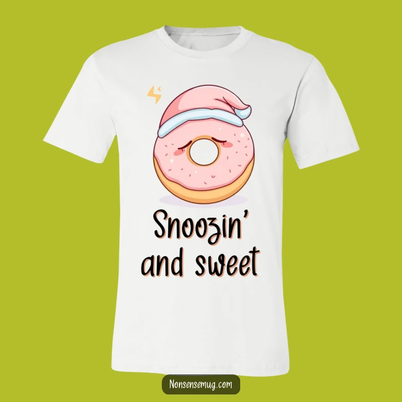Funny Sleepy Donut T-Shirt - Snoring Pastry Pajamas Humor Gift