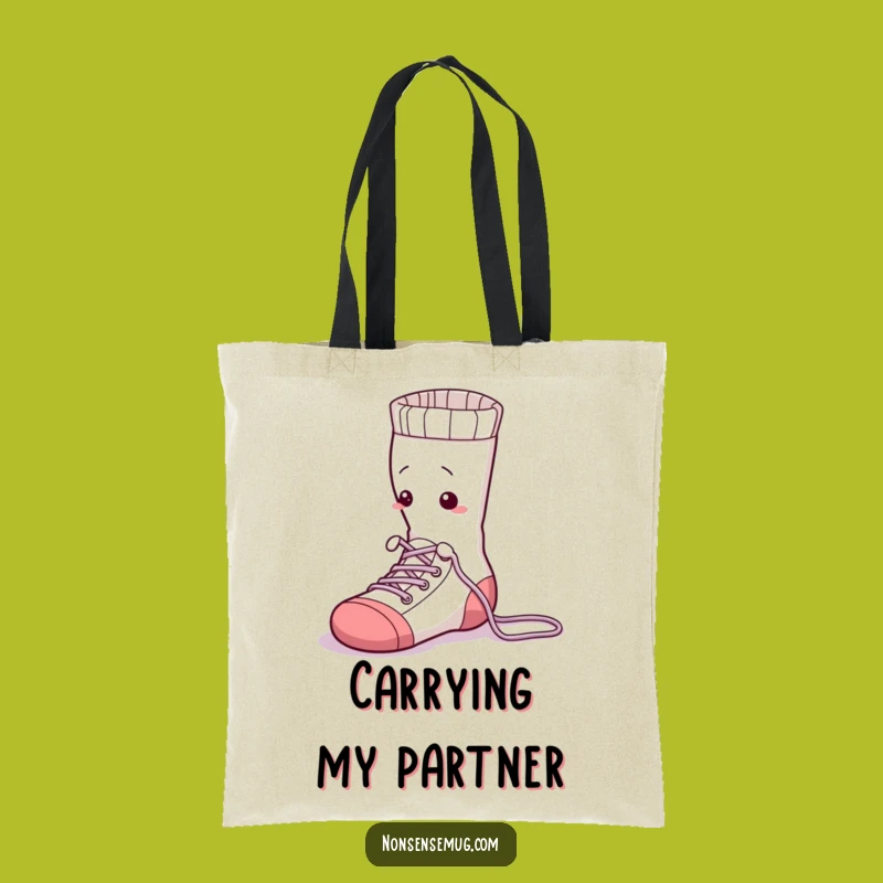 Funny Sock Tying Tote Bag - Practical Humor for Everyday Errands