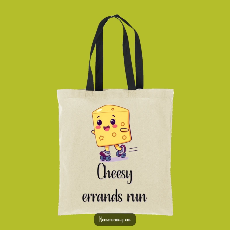 Funny Cheese Roller Skates Tote Bag: Carry Your Laughs in Style!
