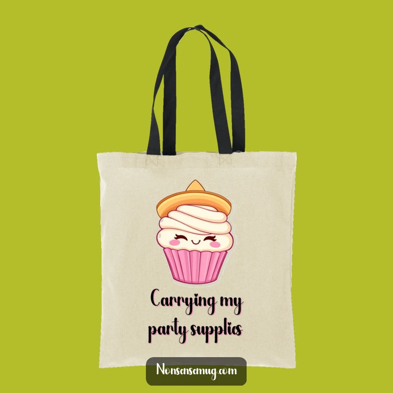 Funny Cupcake Sombrero Tote Bag: Carry Your Fiesta Essentials with Sweet Style