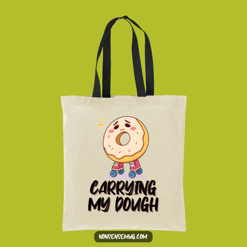 Funny Donut Roller Skate Tote Bag: Carry Your Sweet Confusion