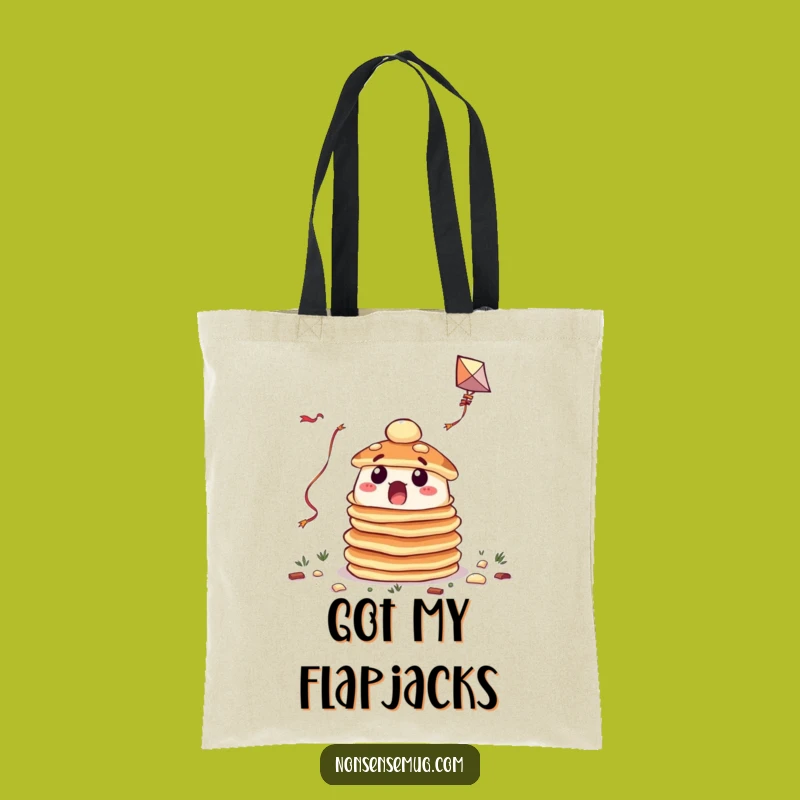 Funny Pancake Kite Flying Tote Bag: Carry Your Brunchtime Fun