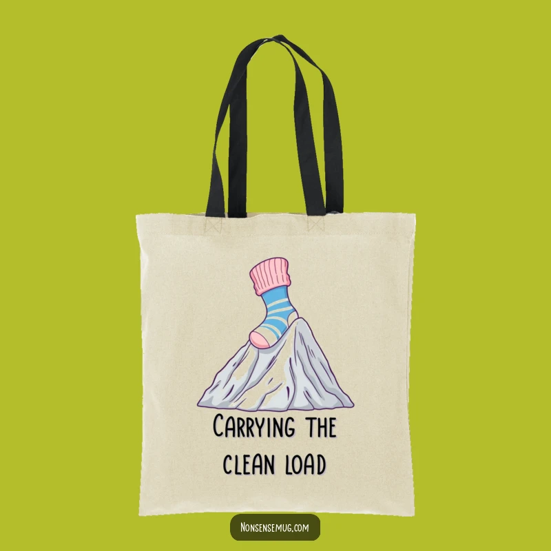 Funny Sock Climbing Laundry Tote Bag: Carry Your Courage Gift